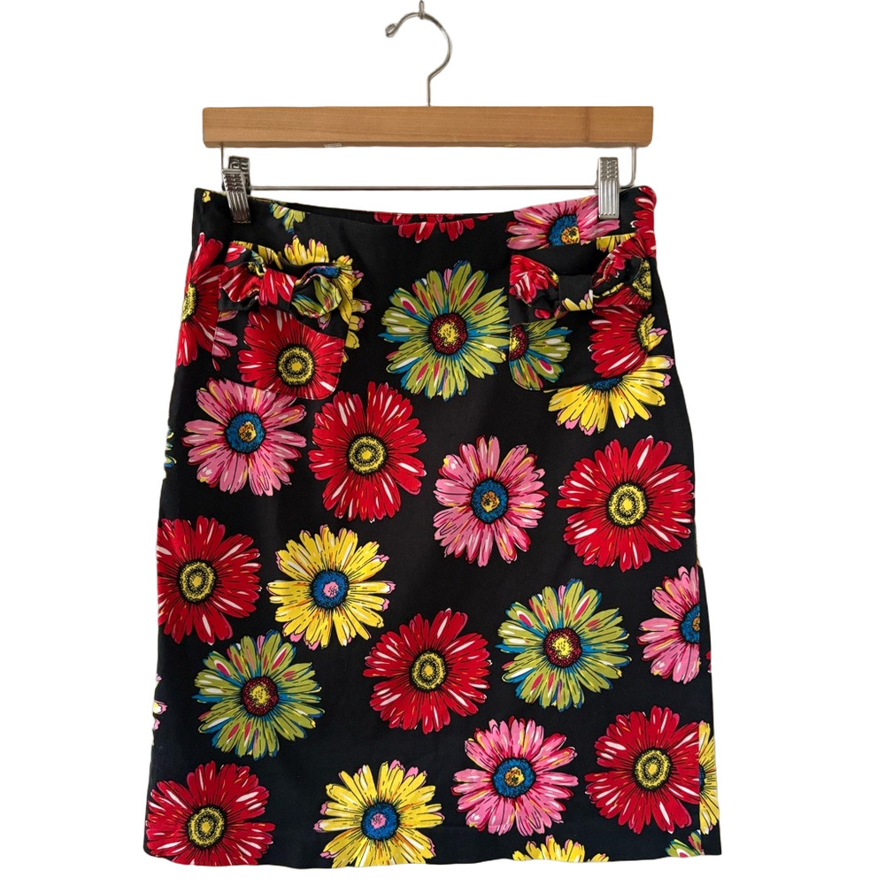 Bright Colorful Daisies Daisy Print Andrea Viccaro Cotton Floral Skirt Size 12